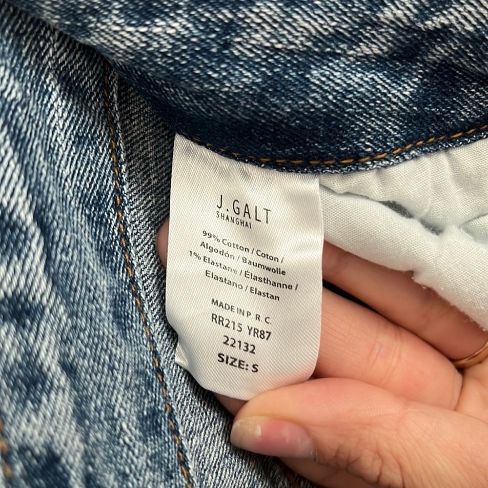 Custom Floral Embellished wide leg flare low rise J. Galt Shanghai Jeans small - Picture 11 of 11